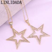 3Pcs  Fashion Clear CZ Micro Pave Zirconia Hollow Star Gold Filled Pendant Elegant Lady Girl Necklaces 2024 - buy cheap