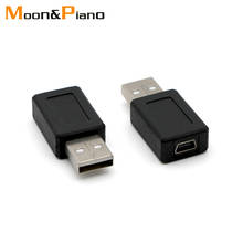 Adaptador usb para mini usb, adaptador macho para fêmea, conectores usb 2.0 para pc, computador, tablet, alta qualidade, leve, conversor usb 2024 - compre barato