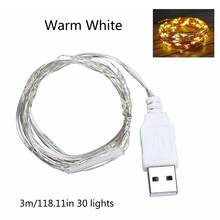 30 led usb luzes da corda fio de prata guirlanda à prova dwaterproof água lâmpada de fadas natal 2024 - compre barato