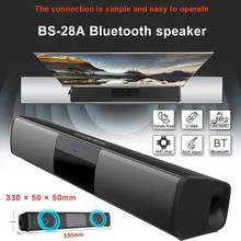 BS-28A-altavoz HiFi estéreo portátil, inalámbrico por Bluetooth, Subwoofer doble, tarjeta de Radio FM, barra de sonido para cine en casa, conferencia, TV y Audio 2024 - compra barato