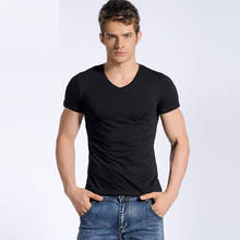 [Alta elastic ultra-fino] camiseta de manga curta de verão, versão coreana jovem, camiseta casual masculina de manga curta fina 2024 - compre barato