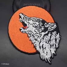 Animal Howling Wolf Howl Wholesale Iron on Embroidered Cloth Clothes Patch For Clothing Girls Boys Man Woman 2024 - buy cheap