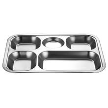 Stainless Steel Divided Dinner Tray Lunch Container Food Plate for School Canteen 3/4/5 Section  28TC 2024 - buy cheap