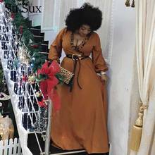 2020 African Clothes Plus Size Robe Long Dress African Dresses For Women Deep V-Neck Long Sleeve Dress Dashiki Muslim Partyclub 2024 - buy cheap