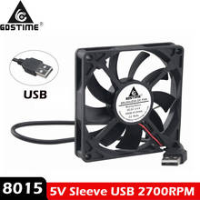 2 Pieces LOT Gdstime 80mm 80x80x15mm 8cm DC 5V USB Connector Brushless Cooling Cooler Fan 2024 - buy cheap