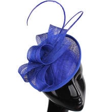 Sinamay Millinery Cocktail Hat Fascinator Headwear Clips Women Race Church Bridal Feather Accessories New High Quality Millinery 2024 - buy cheap