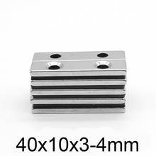 5-50 pcs 40x10x3-4mm N35 Magnets Countersunk Holes 4mm Long Sheet Permanent Magnetic Neodymium Magnet 40*10*3-4mm 2024 - buy cheap