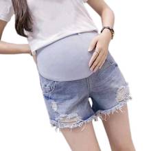 Summer Women Hole Shorts Maternity Shorts Pregnancy Pregnant Short High Waist Denim Short Maternity Clothes Pregnant Clothes 2024 - buy cheap