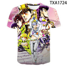 Camiseta de manga corta con estampado 3D de JoJo Bizarre Adventure para hombre y mujer, ropa de verano para niños y niñas 2024 - compra barato