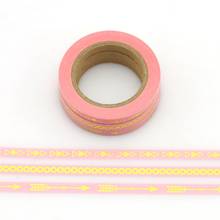 Cintas Washi de papel de aluminio de San Valentín, cintas adhesivas de álbum de recortes de Color rosa, papelería Kawaii, 10 unids/lote 2024 - compra barato