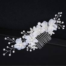 Bride Flower Fabric Hair Comb Wedding Hair Accessories Bridal Hair Jewelry Headwear Hair Decorate Alloy Ornaments 2024 - buy cheap