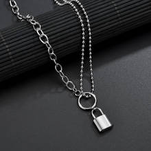 Hip Hop Jewelry Padlock Multi Layer Punk Chain Lock Necklace For Eboy Steampunk Large Pendant Long Necklace Boyfriend Gift 2024 - buy cheap