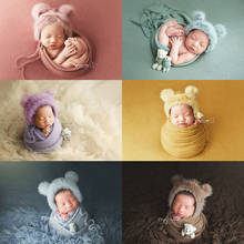 3 шт./компл. реквизит для фотосъемки новорожденных одеяло шапка для детской фотосъемки накидка с медведем кукла для младенцев аксессуары для фотостудии 2024 - купить недорого
