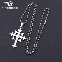 FIREBROS Free 20/24" Chain Silver Color Stainless Steel Cross Pendant Necklace Men Women Jewelry Gift  Accessorries Dropshipping 2024 - buy cheap