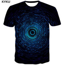 Kyku camiseta masculina abstrata, tonturas 3d psicodélico, engraçado, manga curta verão 2024 - compre barato