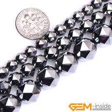 AAA Grade Black Shine Terahertz Faceted Round Beads Natural Stone Accessories Loose Bead For Jewelry Making Strand 15 Inch 2024 - buy cheap