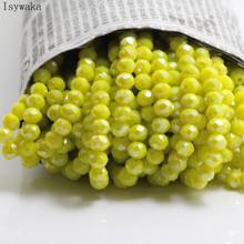 Isywaka Solid Yellow Colors 4*6mm 50pcs Rondelle Austria faceted Crystal Glass Beads Loose Spacer Round Beads Jewelry Making 2024 - buy cheap