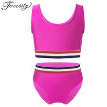 Teens Girls Tankini Swimsuit Swimwear Sleeveless Tank Bralette Bikini Top with Bottoms Children  Bathing Suit Kids Swimwear 2024 - buy cheap