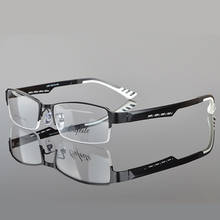 Óculos meio aro de grau óptico tr90, óculos masculino de armação semi-aro sem retângulo para miopia 2024 - compre barato