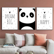 Pintura tela de animais do panda para a parede, pôsteres e impressões, imagem artística para parede da sala, decoração de casa 2024 - compre barato