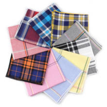 100% Cotton Mens Fashion Bright  Hankerchief Scarves  England Striped Plaid Men's Pocket Square 23*23 cm 2024 - buy cheap