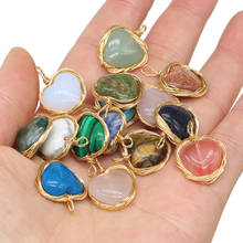 Colgantes de piedra Natural con forma de corazón bobinado, abalorios semipreciosos para la fabricación de joyas, accesorios de pulsera y collar DIY 2024 - compra barato