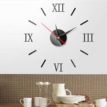 Новые современные зеркальные настенные часы с цифрами 3D DIY, большие часы на стену, украшение для дома и комнаты, художественные часы с наклейками 2024 - купить недорого