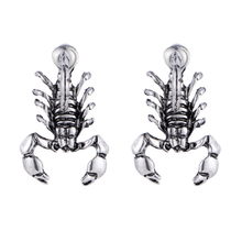 Punk Style Silver Plated Alloy Scorpion Shape Stud Earrings for Party Gift Animal Jewelry 2024 - buy cheap