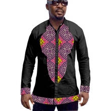 African men's shirts black African clothes patchwork shirt wedding outfits man dashiki clothing customized 2024 - buy cheap