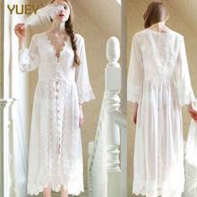 Women's Sexy Lace V Neck Nightdress Summer Vintage Cotton White Nightgowns Home Sleeping Dress For Women Sleepwear Ladies Lounge 2024 - buy cheap