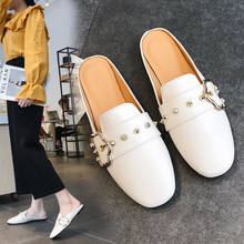 Women's slippers outdoor Women's slippers Flat Muller slippers Women's Fashion sandals 2021 new fashion leather shoes 2024 - buy cheap