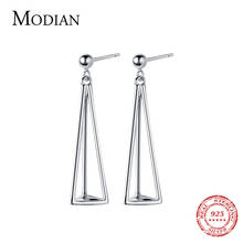 Modian Unique Design Romantic 3D Triangle Drop Earrings for Women Charm Real 925 Sterling Silver Statement Jewelry Gifts 2024 - compre barato