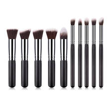 10pcs Nylon Hair Makeup Brushes Professional Foundation Powder Blush Eyeshadow Eyebrow Kabuki Blending Brush Set 2024 - buy cheap