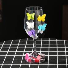 20pcs Silicone Wine Glass Marker Butterfly Shape Wine Identifier Charms with Suction Party Banquet Drinking Cup Random Color 2024 - buy cheap