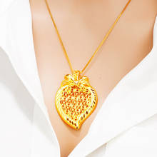 2020 New Necklace for Women peach heart 24K Gold Color Pendants Necklaces for Women Bride Engagement Jewelry Free Shipping 2024 - buy cheap