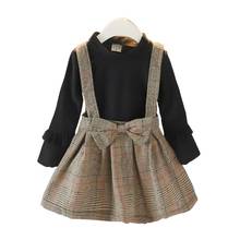 Buffalo Plaid Girl Toddler Girls Dress Valentine Day Outfit Bow Cute Baby Girls Clothes Long Sleeve Dress for Girls Kids Dresses 2024 - buy cheap