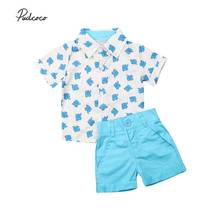 2019 Baby Summer Clothing Newborn Kids Baby Boy Elephant Tops Short Sleeve T-shirt Pocket Pants Shorts 2Pcs Outfits 1-5T 2024 - buy cheap