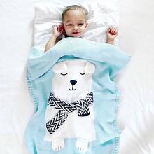 Manta de bebé con dibujos animados de oso blanco, cubierta de oreja estéreo, manta envolvente para siesta de bebé, edredón para recién nacido, funda para dormir para cochecito 2024 - compra barato