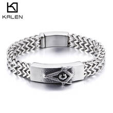 Kalen-pulsera de acero inoxidable de alta calidad para hombre y mujer, brazalete con símbolo misterioso, flecha, abalorio, joyería 2024 - compra barato