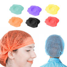 100x Disposable Mob Cap Non Woven Anti Dust Hat Head Cover Food Catering Kitchen Disposable Hair Net Cap 2024 - buy cheap