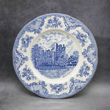 Голубые английские замки, Обеденный набор, столовая посуда в европейском стиле, керамическая тарелка для завтрака, блюда из говядины, десертная тарелка, миска для супа 2024 - купить недорого