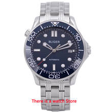 Bliger-relógio mecânico masculino 41mm, cristal de safira, automático, luminoso, à prova d'água, com calendário, pulseira 2024 - compre barato