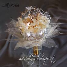 Luxury Crown Bride Bouquet Holding Flowers Leaves Crystal Creative Architecture Wedding Bouquet Expensive Special Design 2020 2024 - buy cheap