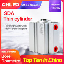 Cilindro neumático Tipo Chled SDA, cilindro neumático de 12/16/20/25/32/40/50/63mm de diámetro, 5/10/15/20/25/30/35/40/45/cilindro de aire neumático, 2024 - compra barato
