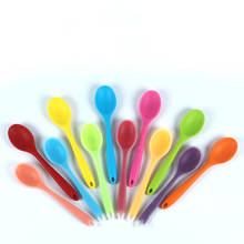 Mini cuchara de silicona colorida, cucharón resistente al calor, utensilios de cocina, utensilios de cocina, Color aleatorio 2024 - compra barato