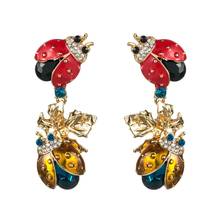 Fashion Vintage Insect Baroque Retro Earrings European Fashion Exaggerated Beetle Drop Women Outdoor Big Earrings Jewelry 2024 - buy cheap