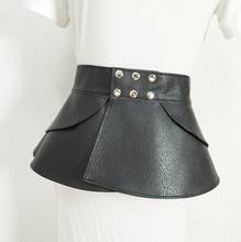 Women's runway fashion vintage rivet pu leather Cummerbunds female Dress Corsets Waistband Belts decoration wide belt R1637 2024 - buy cheap