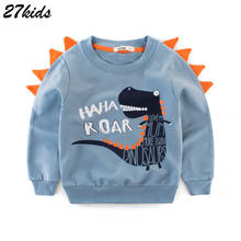 Camisa com desenhos de dinossauro 27 crianças, 2-9 anos, suéter para meninos, meninas e meninos, primavera outono 2019 2024 - compre barato