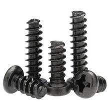 100pcs M1 Phillips round head screw cross PB pan headed self-tapping flat tail electronic small bolt black color 3mm-6mm long 2024 - buy cheap
