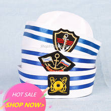 Gorros militares para niños y adultos, gorra de capitán marino, con ancla, náuticos, de mar, Cosplay, novedad 2024 - compra barato